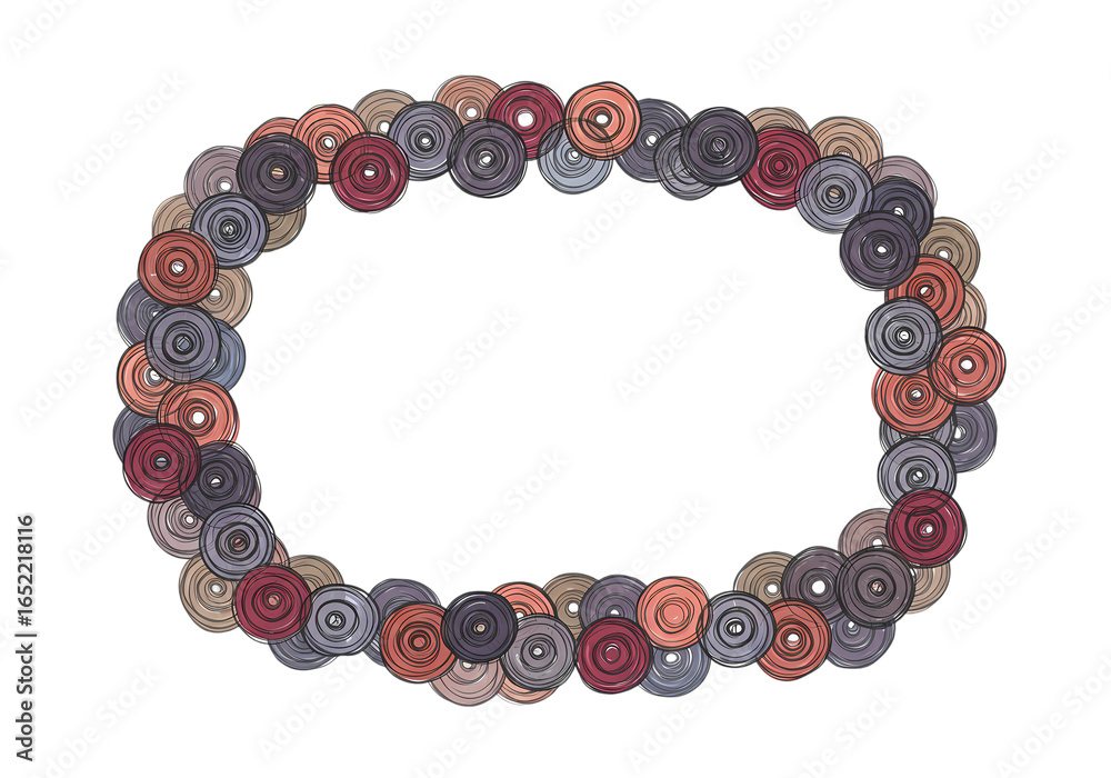 Fototapeta premium Elegant Floral Frame: Dusty Rose and Purple Succulent Wreath for Design Projects isolated on transparent background