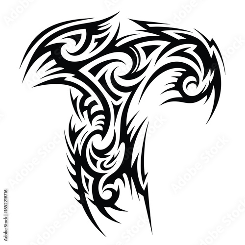 Wallpaper Mural Hand Tattoo Design with Tribal Pattern on White Background Torontodigital.ca