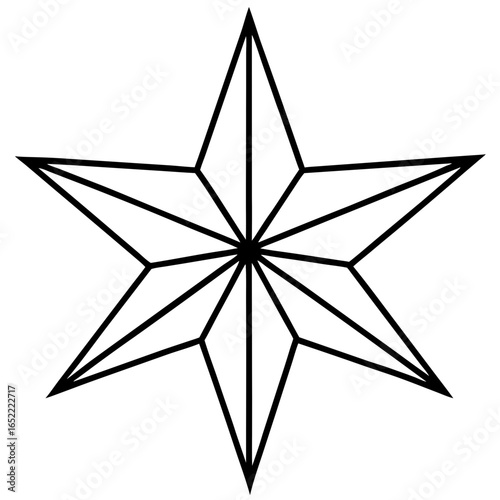  Christmas star line art vector illustration