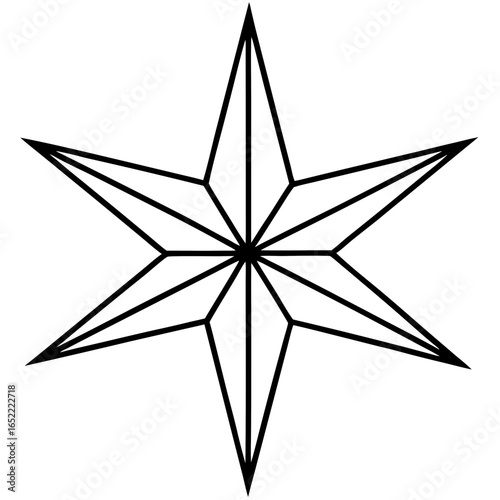  Christmas star line art vector illustration