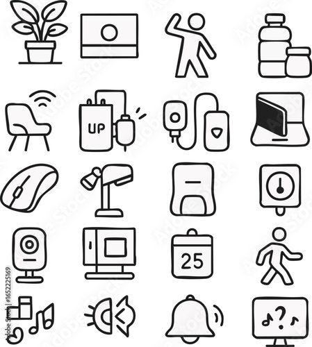 Collection of HandDrawn Icons Technology Lifestyle and More.