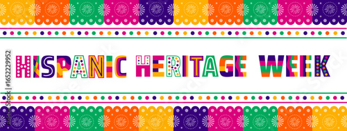 Hispanic heritage week background, banner, card or poster design template is observed every year during September, to raise awareness about the mission. Vector illustration.