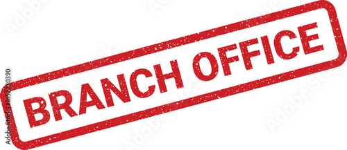 Red rubber stamp with the words BRANCH OFFICE angled across