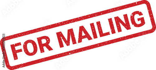 Red rubber stamp with the words FOR MAILING