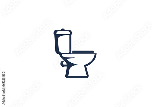 Modern Toilet Icon: Minimalist Sanitation Symbol isolated on transparent background