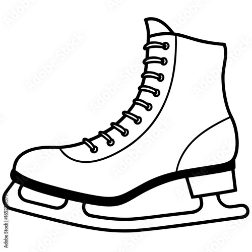 Ice skate line art vector illustration