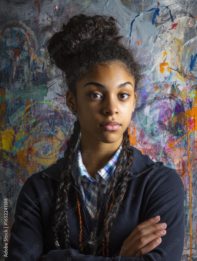 Fototapeta premium urban youth empowerment through arts education programs celebrating creativity and diversity in innercity schools photography style