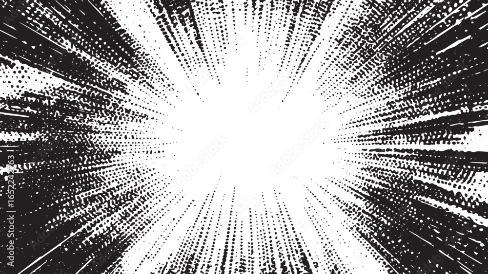 Fototapeta premium Circular starburst explosion grunge texture. Distressed uneven Tire tread marks, tire marks - car racing, motocross, drift, rally, off-road and others. vector Illustration on transparent background.