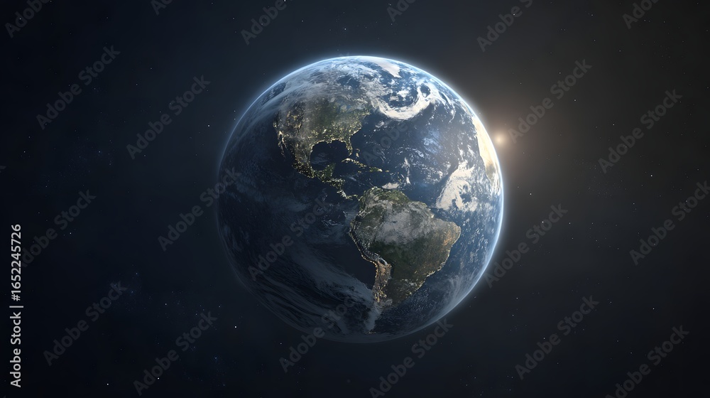 Obraz premium Earth seen from space, a view of our planet.