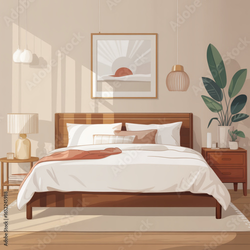 Vector Illustration of a Bed.