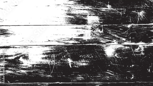 grunge texture overlay distressed scratches effect black on white on vintage white surface Wooden texture vector design and transparent background.
