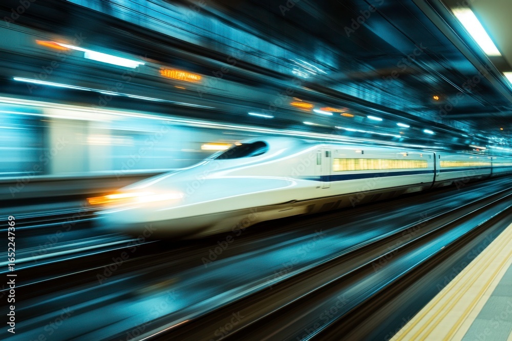 Fototapeta premium fast moving train in motion blur