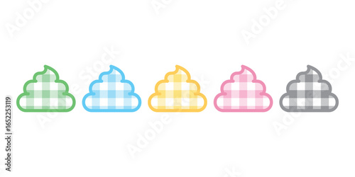 dog poo vector icon tartan plaid checked logo cartoon character puppy symbol doodle illustration design