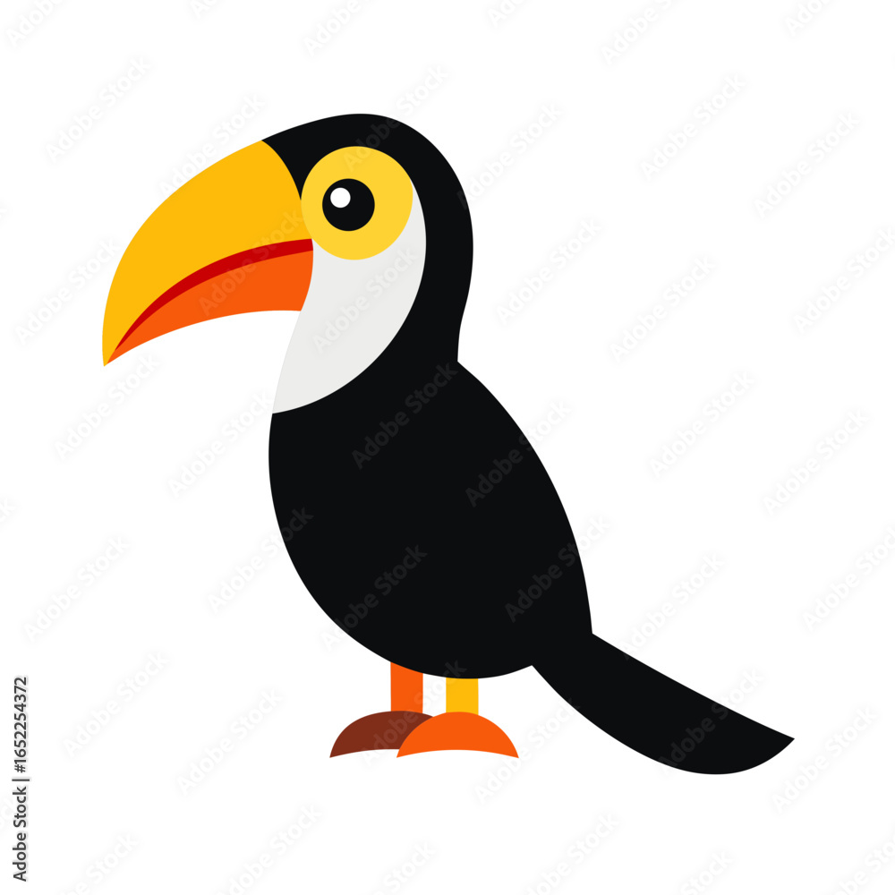 Naklejka premium toucan on white background