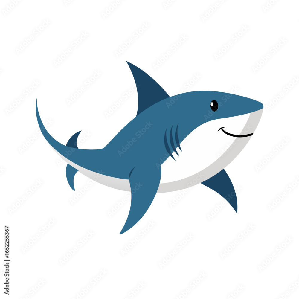 Obraz premium shark cartoon isolated on white