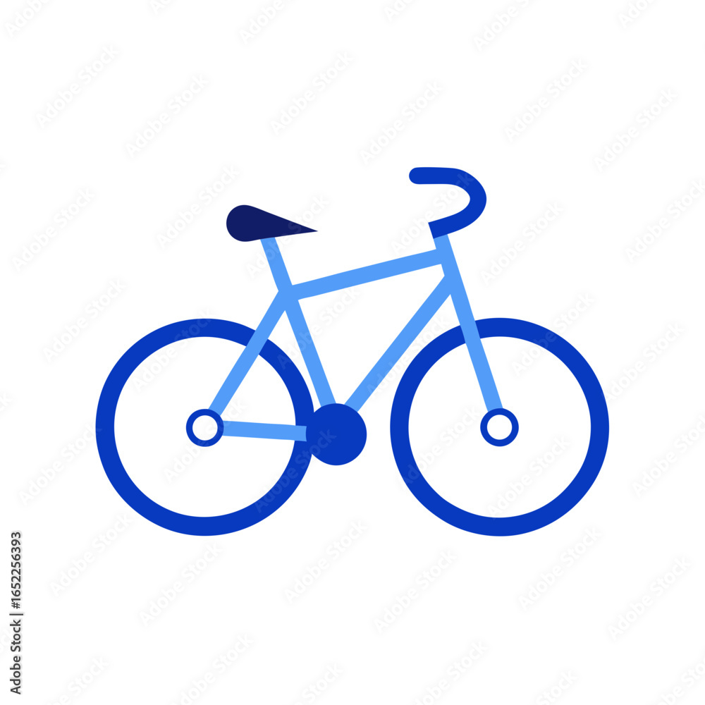 blue bicycle isolated on white