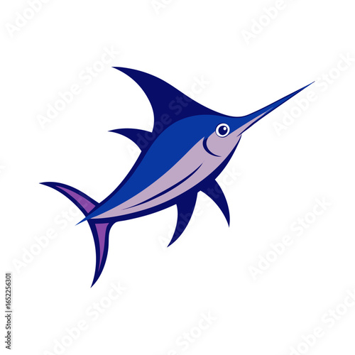 blue shark vector illustration