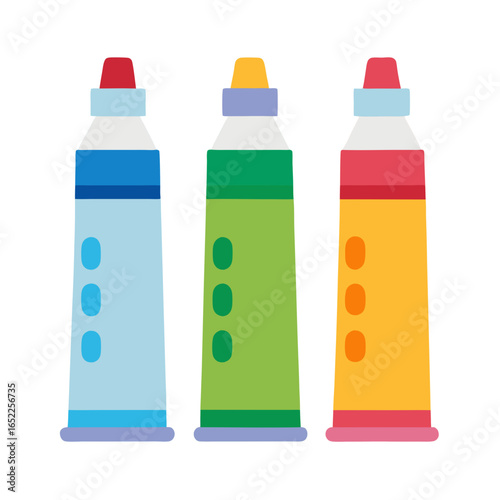 colorful plastic bottles isolated on white