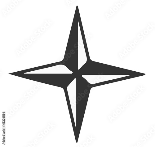 black and white star
