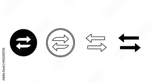 Arrows Icon Set A Collection of Bidirectional and Circular Arrow Symbols for Various Applications
