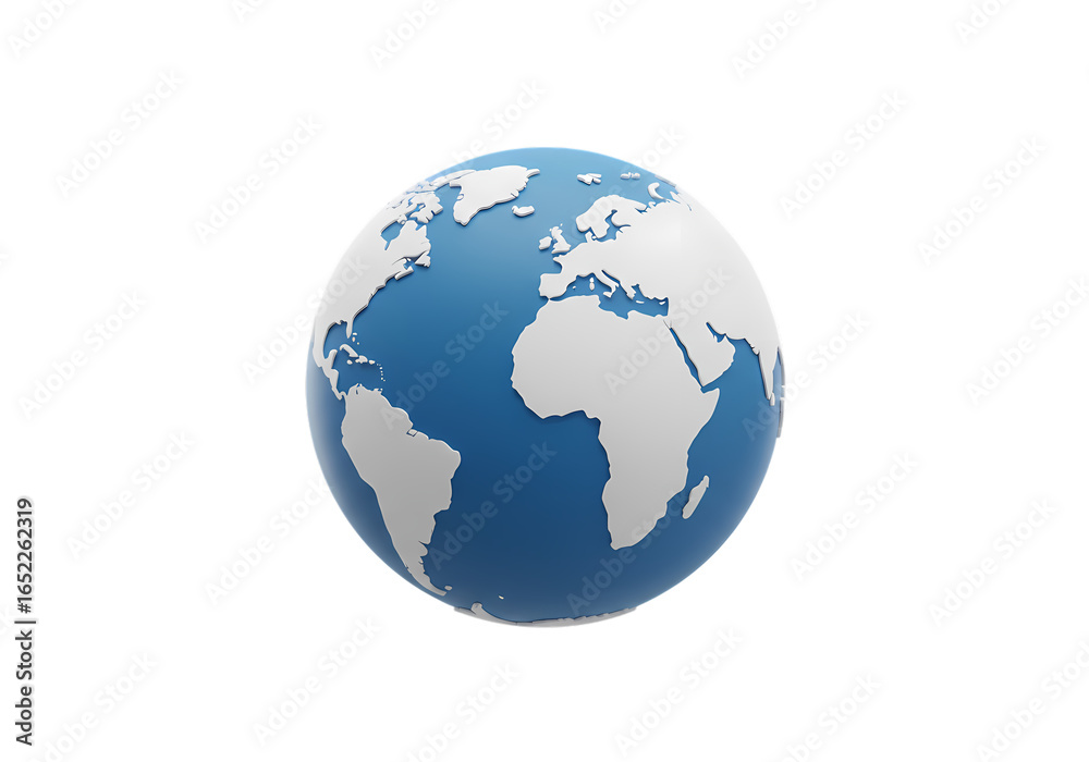 Naklejka premium Global Connectivity: 3D Render of Earth isolated on transparent background