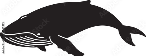 Elegant whale silhouette art representing marine life conservation and ocean ecosystem awareness in a minimalist graphic design