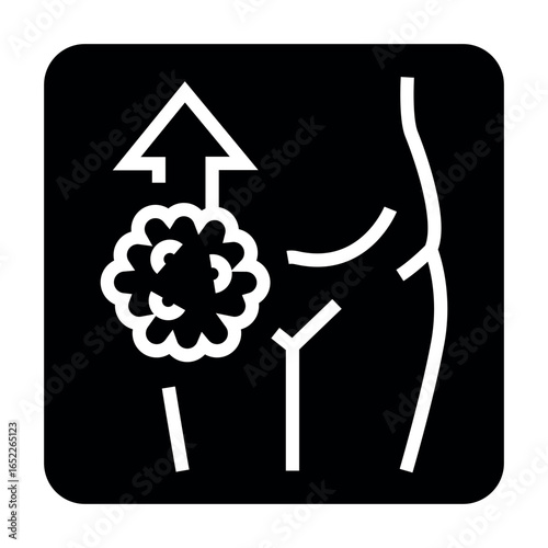 Obesity black line icon for digital and print projects.