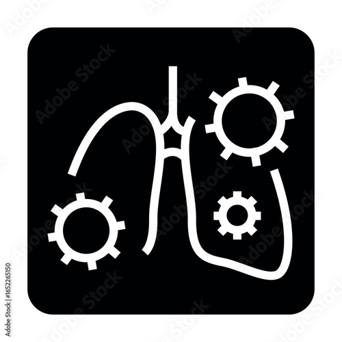 bronchitis black line icon for digital and print projects.