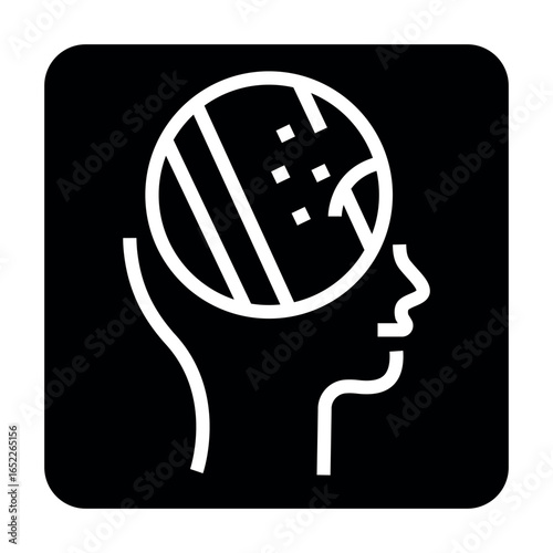 Stroke disease black line icon for digital and print projects.