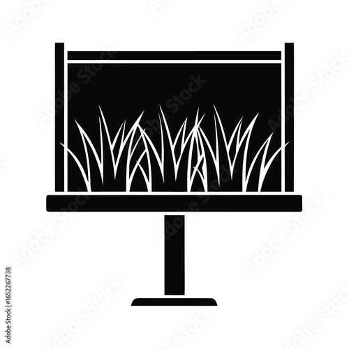 Vector art of screen displaying grass, isolated