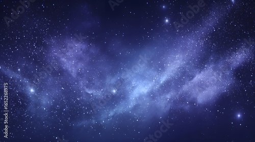 Starry night sky with cosmic nebulae.