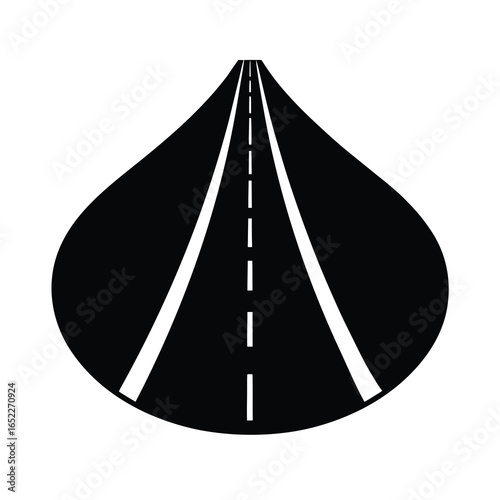 Vector art of abstract black and road perspective with lines isolated