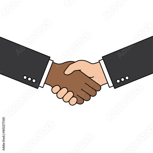 Two businesspeople shaking hands, a symbolic illustration of partnership and agreement.