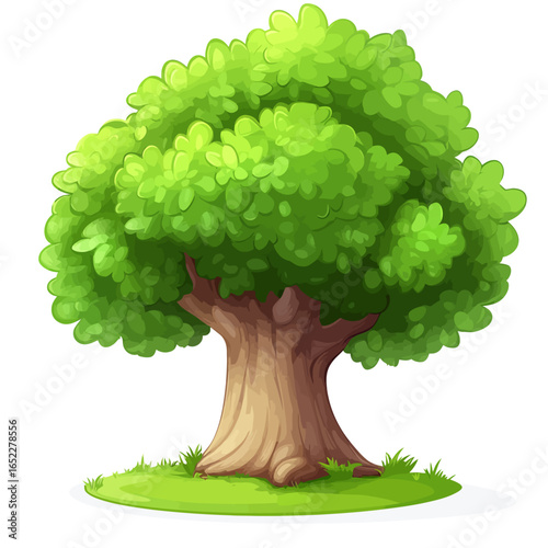 Chestnut tree on a white background 