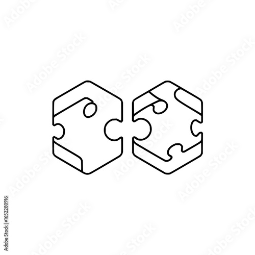 Puzzle pieces connection teamwork collaboration strategy solution jigsaw concept partnership matching integration