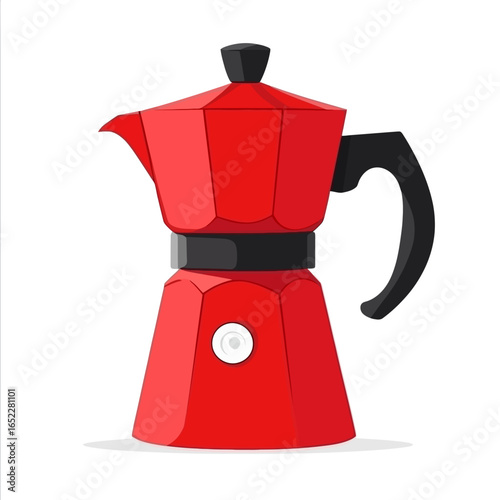 Red coffee maker isolated 
