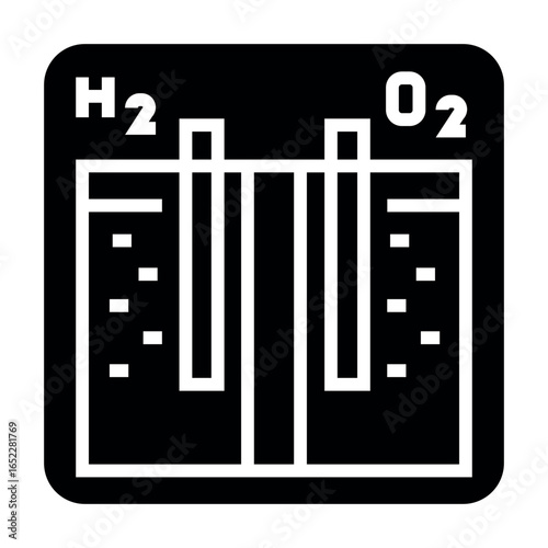 PEM electrolyzer color line icon for digital and print projects.  Minimal clean icons for apps and websites.