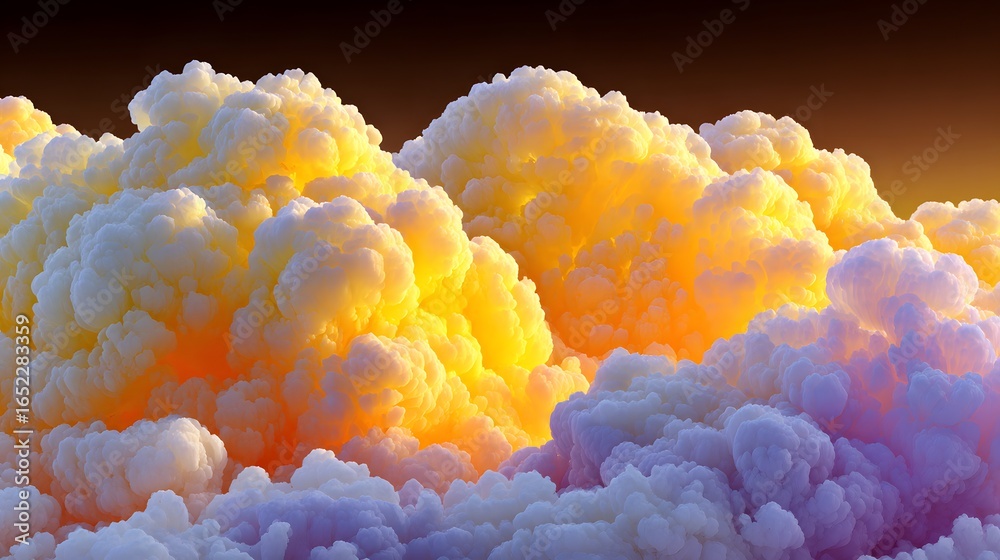 Obraz premium Colorful cloudscapes in a dramatic sunset.