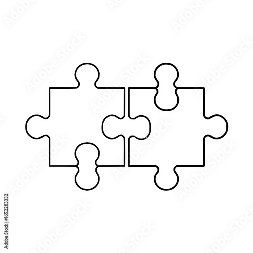 Puzzle pieces collaboration teamwork strategy solution connection jigsaw game complete success concept design outline