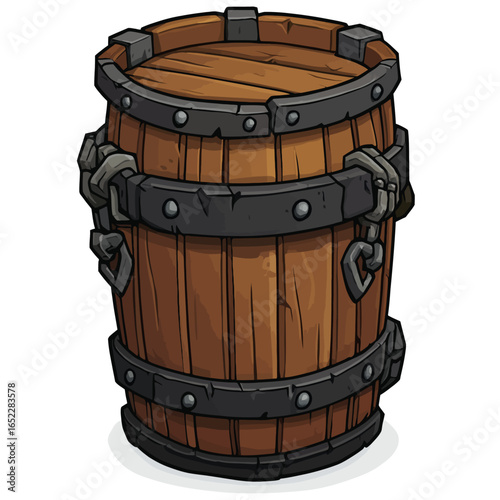 old wooden barrel isolated 