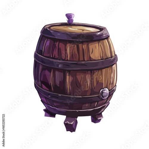 Old wooden barrel vector 