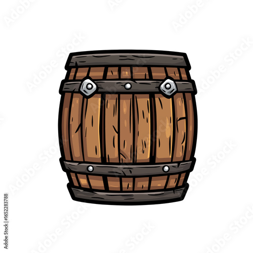 Old wooden barrel vector illustration 
