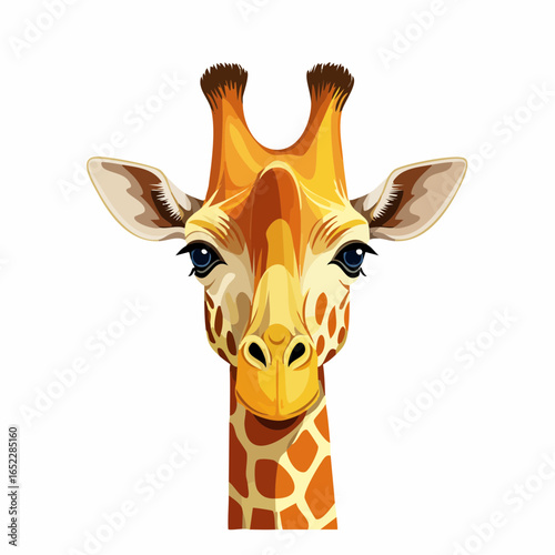 giraffe head isolated on white