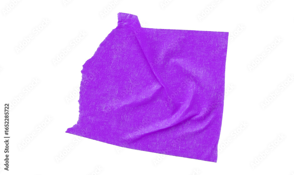 Fototapeta premium Separate purple torn paper tape on transparent background