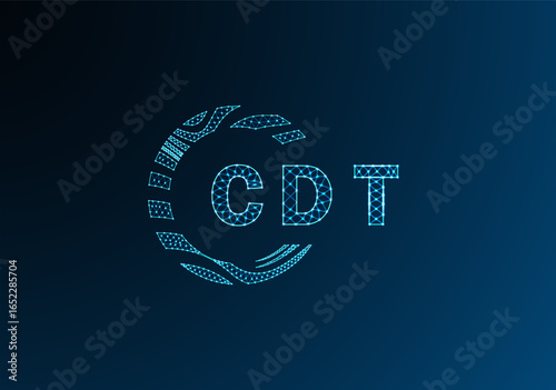 Fotografie CDT low poly letter logo vector design