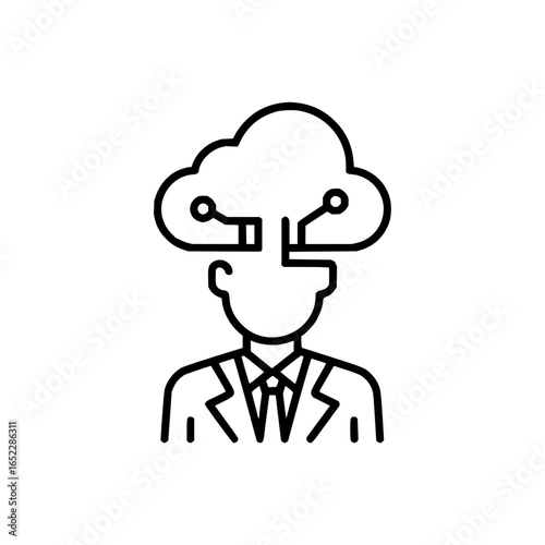 Cloud computing ai brain technology artificial intelligence neural network machine learning head concept