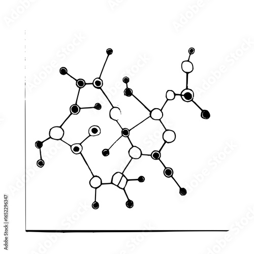 Molecule structure diagram science chemistry network connection atom bond graphic representation sketch design 3d
