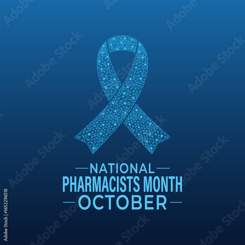 National pharmacists month is observed every year in october.  Designed in a low poly style. A concept for healthcare and medicine. holiday concept. Banner poster, social media background design.