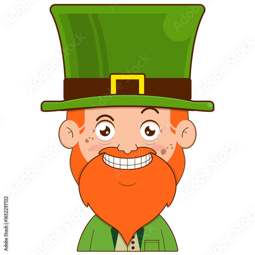 elf leprechaun smile face cartoon cute for saint Patrick's day