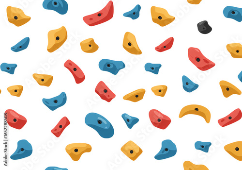 Colorful Climbing Holds Pattern isolated on transparent background